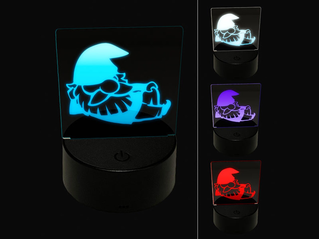 Sexy Lounging Garden Gnome 3D Illusion LED Night Light Sign Nightstand Desk Lamp